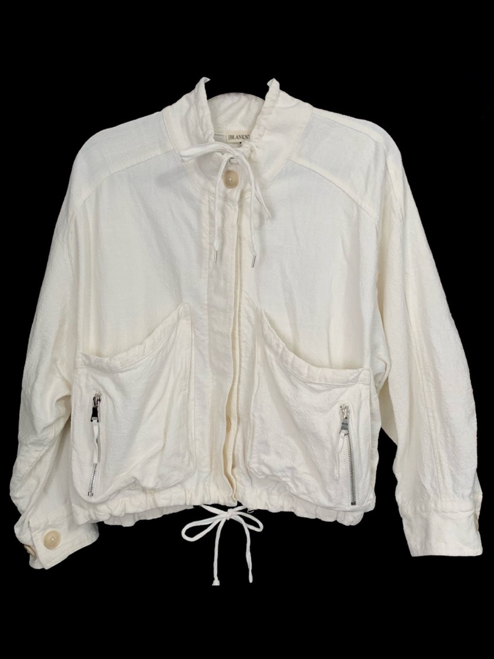 Blank NYC Cream Linen & Rayon Blend Jacket